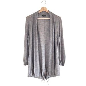 Theory Liliane Kaleidoscope Alpaca Wool Blend Cardigan Open Front Sweater Grey M